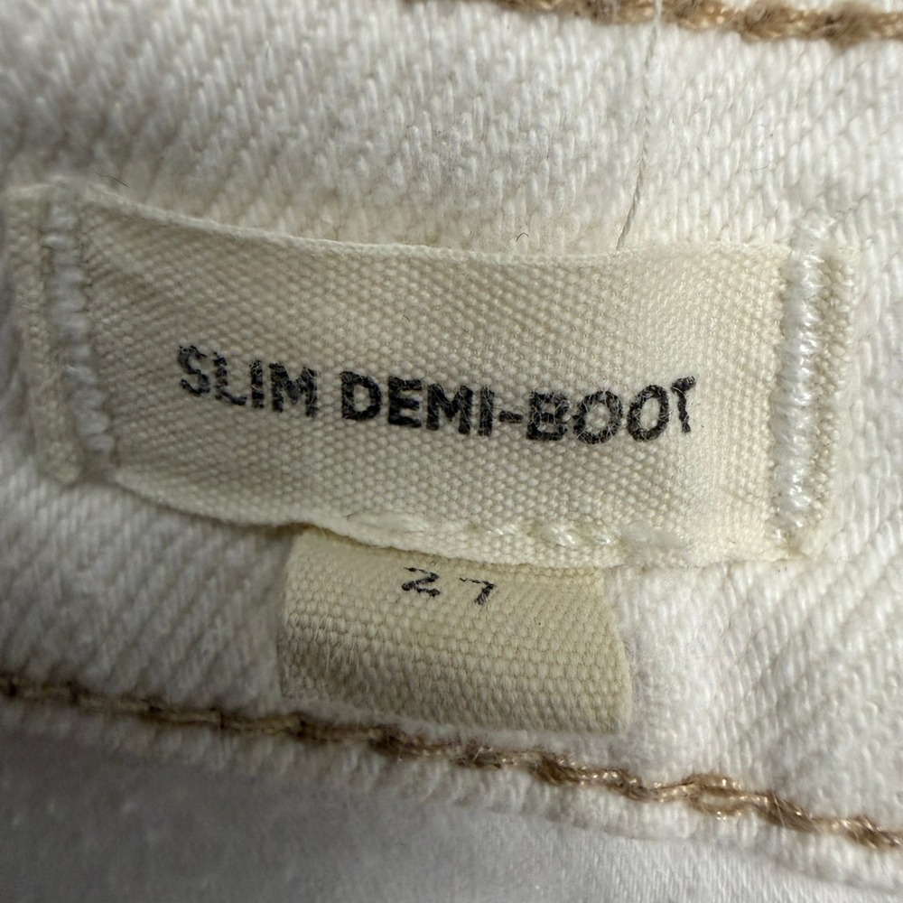 Madewell Slim Demi-Boot Jeans Off-White Cream High Rise Button Fly Size 27 - Picture 5 of 9